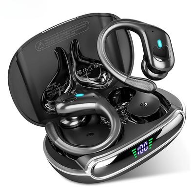 Căști Bluetooth sport Căști fără fir rezistente la apă IPX7 60 de ore Muzică cu microfon Afișaj LED Power Earhook Moale Căști TWS