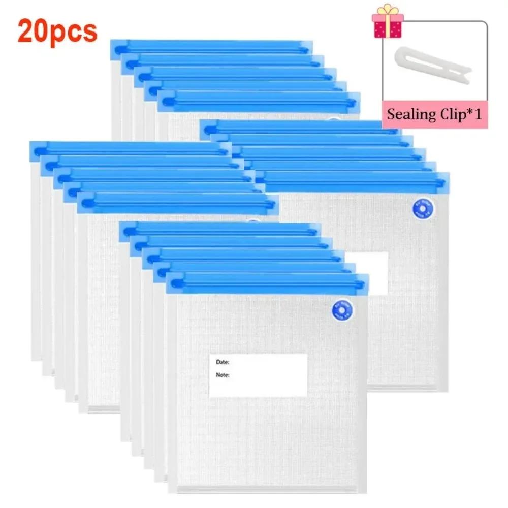 Reusable Vacuum Sealing Food Bags Household Food Air Valve Pump Sealing Bags Vegetables Meat Snack Sealer Fresh-keeping Bag 21x22cm 1730₽