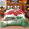 Printed 3Pcs Bedding Set Hungary Football Pattern Bed Sheet Pillowcase For Bedroom Decor