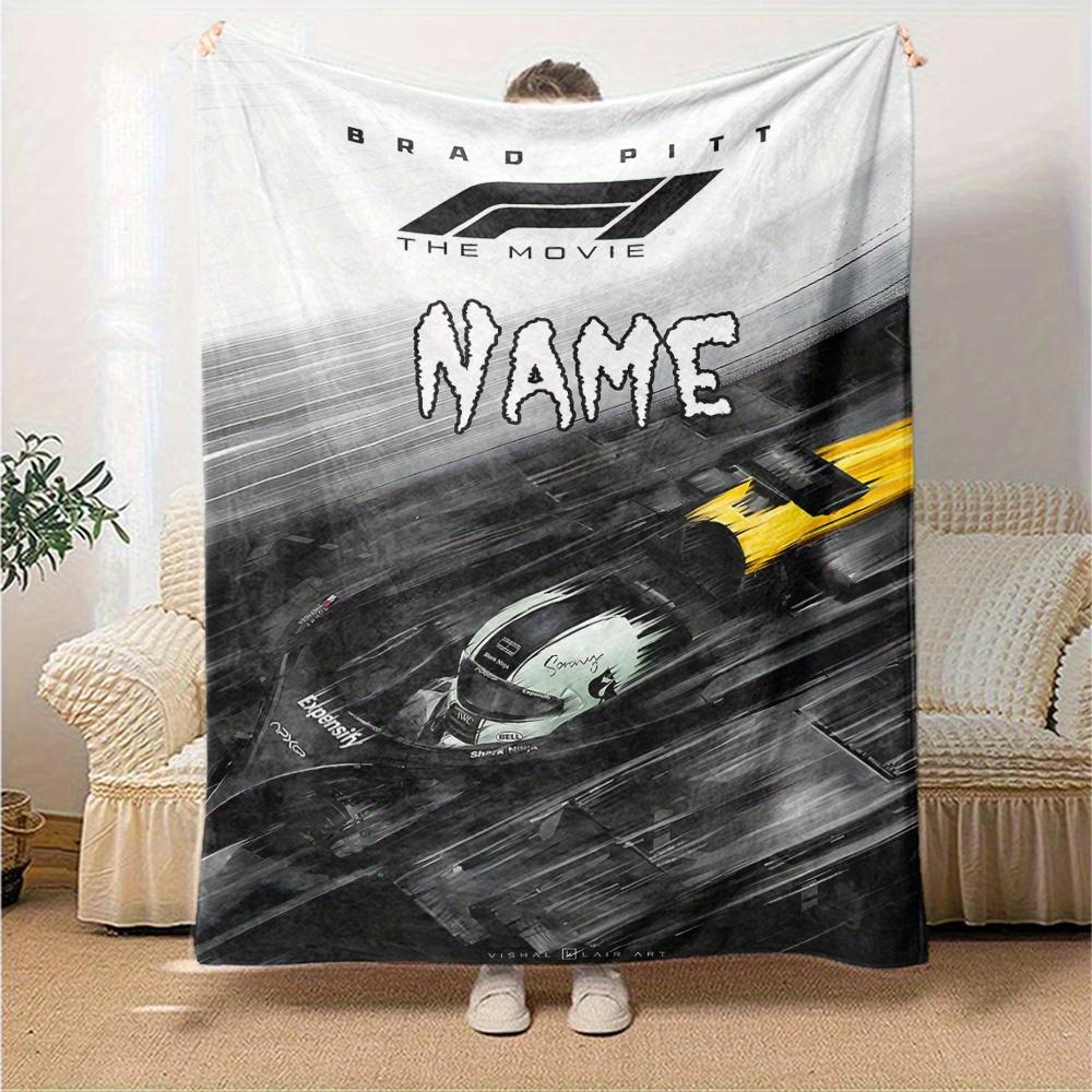 Brad Pitt F1 Race Car Driver Movie Scene Customized Your Name Blanket Lightweight And Comfortable Warm Blanket Suitable For Bed Home Chair Office Sofa