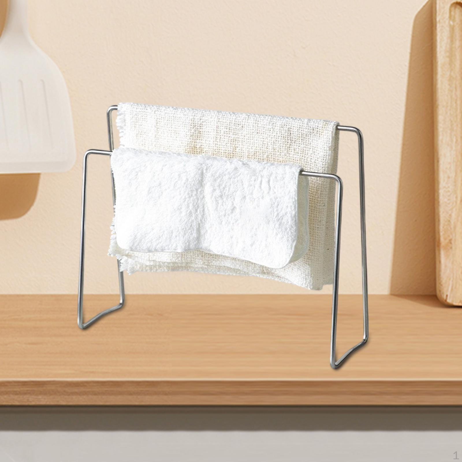 Kitchen Countertop,Dishcloth Drying Rack,Dish Rag Storage Hanger,Stainless Steel,Dishcloth Holder