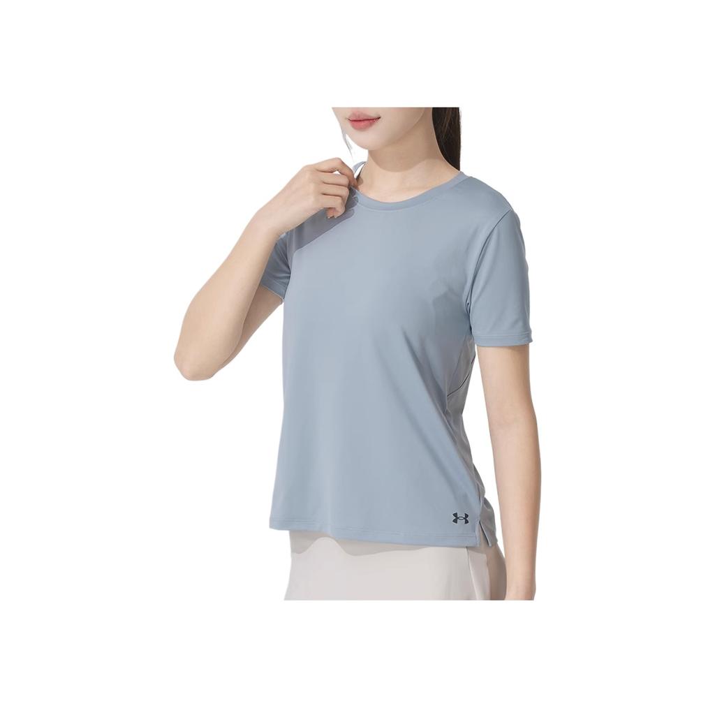 Under Armour Comfortable Casual Versatile Solid Color Short Sleeve T-Shirt Women Tops 1379043-465/XYY202505190/25380
