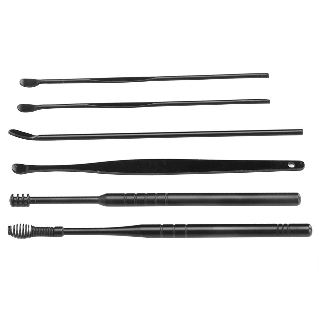 Portable Earwax Removal Cleaner Set U Shape Ear Spoon Spiral Ear Wax Cleaner Tools SetBlack