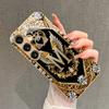 Crown M Letter Pattern 2D Phone Case Gold Metal Paint Glass Protective Cover Compatible with Samsung S26 S25 S24 S23 S22 S21 S20