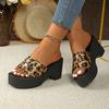 Fashion 2025 High Quality Ladies Shoes Open Toe Women's Slippers Fashion Leopard Print Casual Outdoor Summer Plus Size Platform Slippers