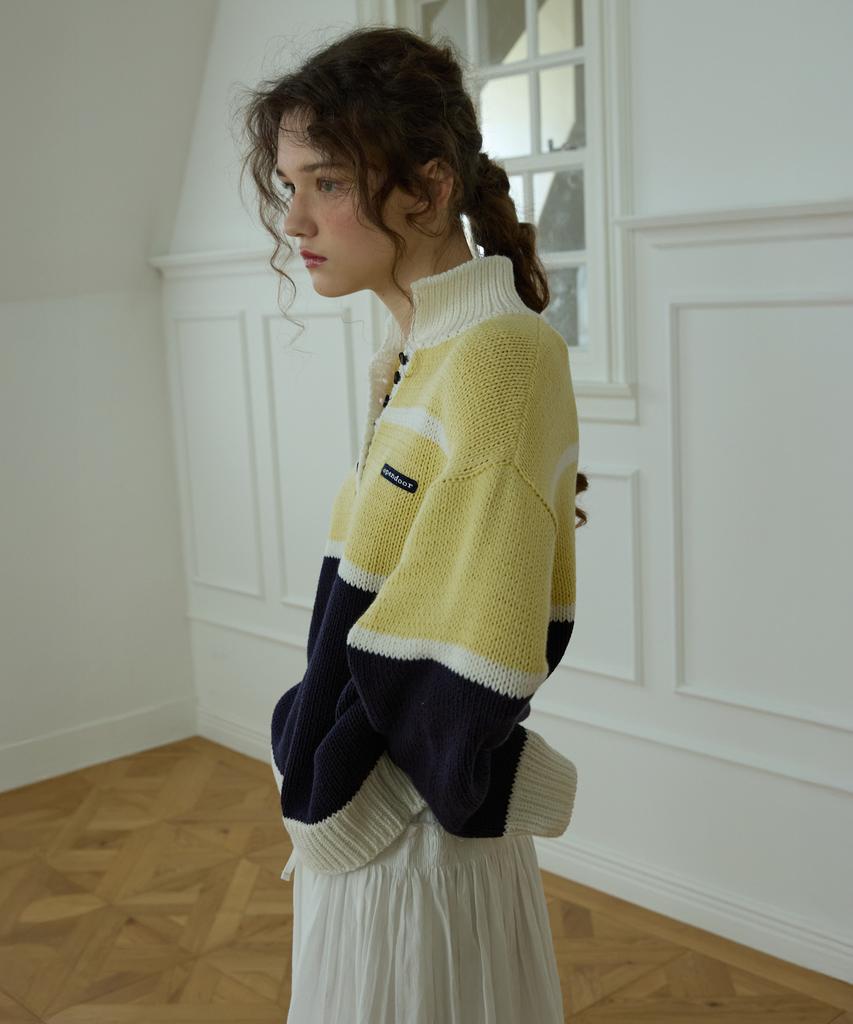Opeundoeoseutyudio Color Block Knit Navy