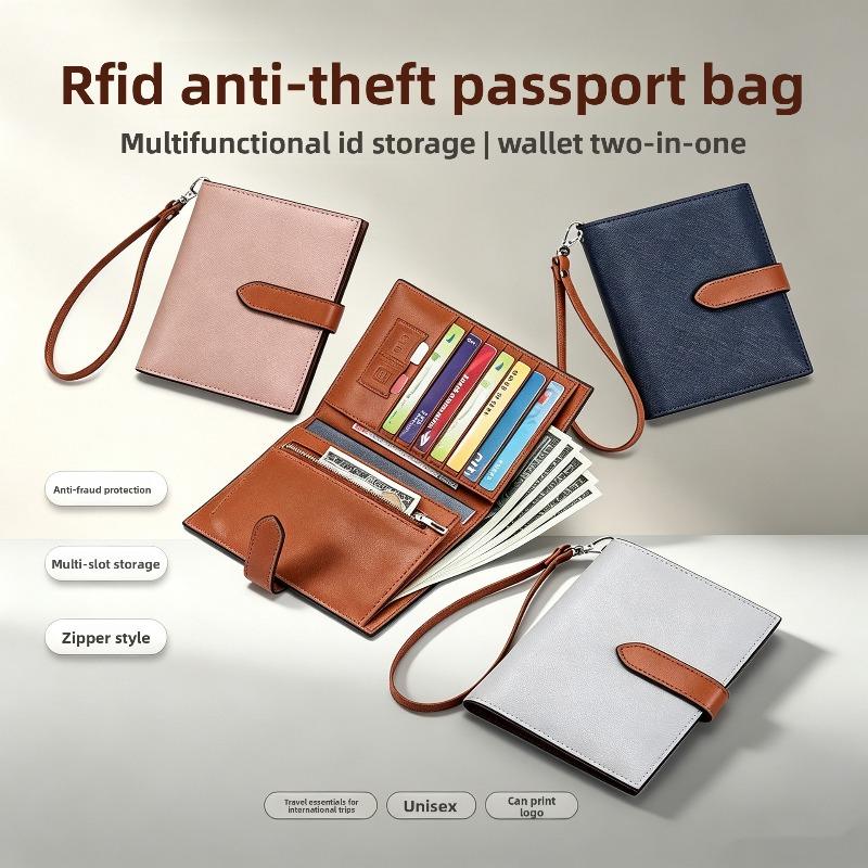 Portable anti-theft premium passport storage overseas multi-functional wallet ID bag