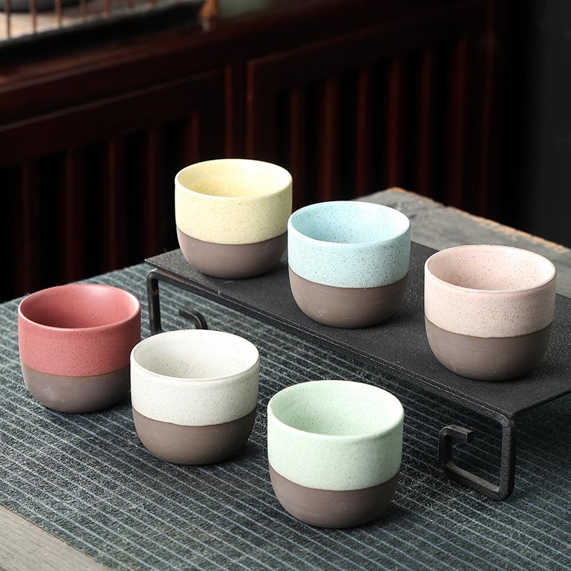 120ML Matte Creative Retro Rough Pottery Teacups Ceramic Coffee Mug Handmade Wine Cups Chinese Kung Fu Tea Cup Home Drinkware