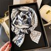 Women S Luxury Chain Printed Narrow Long Scarf For Bag And Hair Decoration