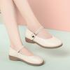 Summer new shallow low-heeled, child comfortable women's single shoes soft-soled flat-soled one-word buckle leather shoes