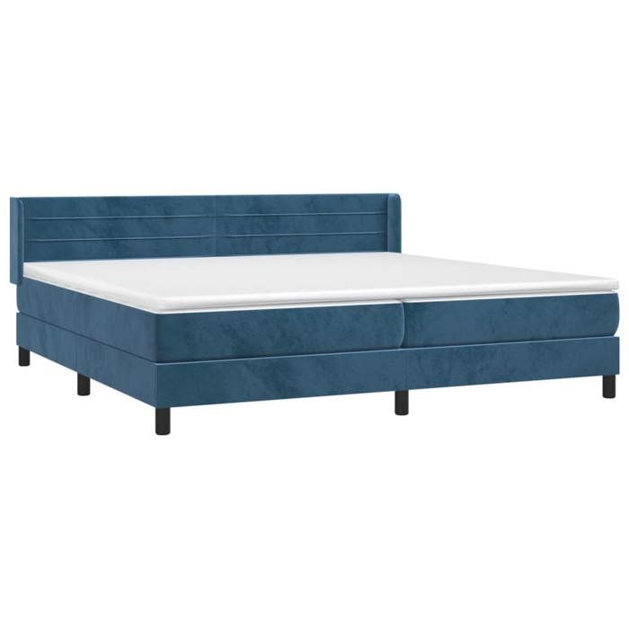 Maison Exclusive - Rete a doghe per letto e materasso Blu scuro 200x200cm Velluto