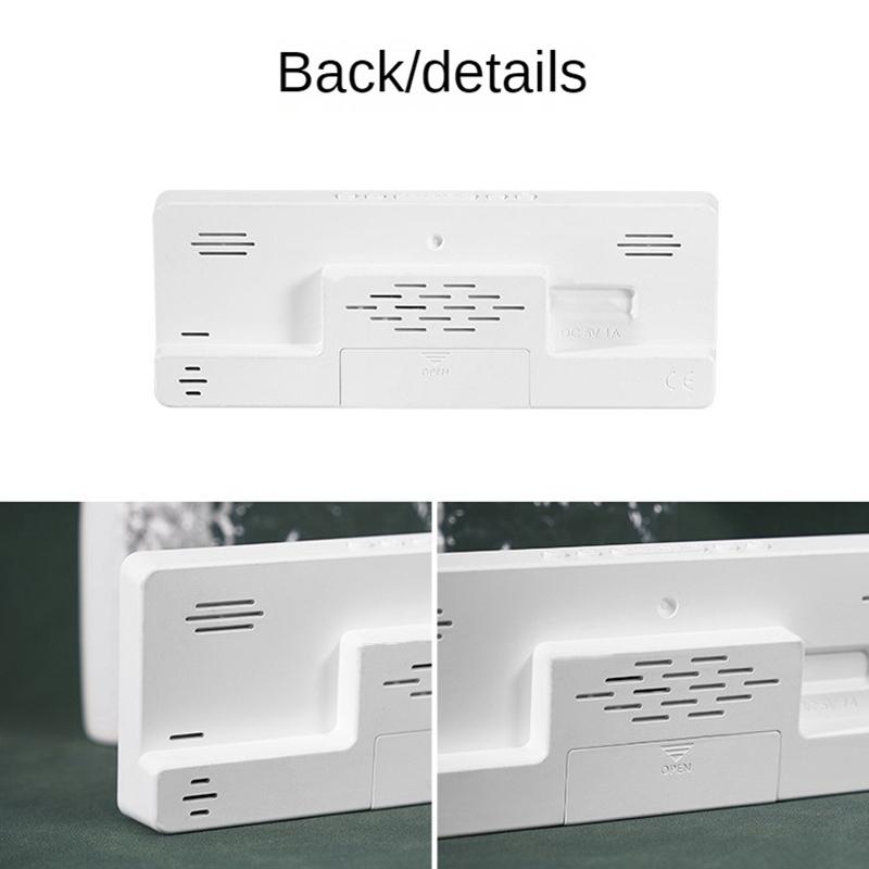 Digitaler LED-Wecker Temperatur Wochenanzeige Elektronische Tischuhr Sprachsteuerung Wecker Helligkeitseinstellung