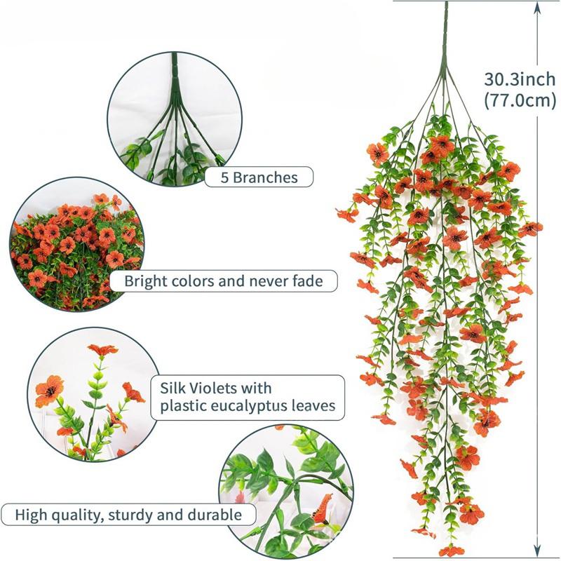 Artificial Flowers Morning Glory Room Decoration Uv-Resistant Hanging Plants Wedding Garden Christmas Party Decor Fake Flower