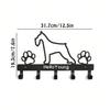 Black Wrought Iron Dog Shaped Key Towel Rack Wall Organizer Kitchen Home Storage