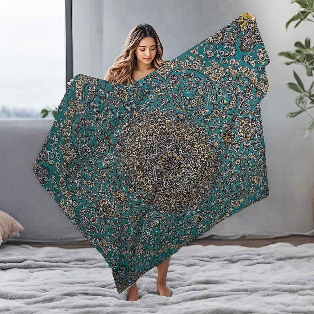 Floral Paisley Print Blanket Soft Fleece Throw Blanket Decorative Bed Sofa Cover Gift Idea
