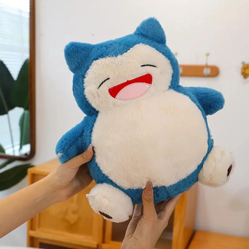 Comfortable Snorlax Plush Toy Cuddly Doll Smiling Face Soft Fluffy Stuffed Anime Doll For Home Decor Fans Gift Collection