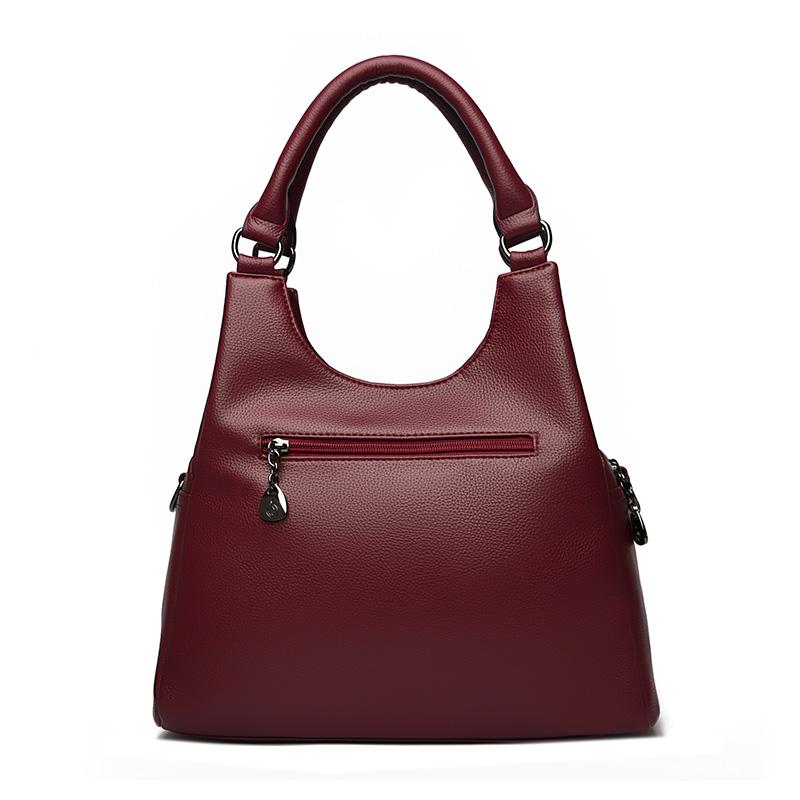Dámská měkká taška z pravé kůže, taška přes rameno, jednobarevná kožená kabelka pro ženy Crossbody