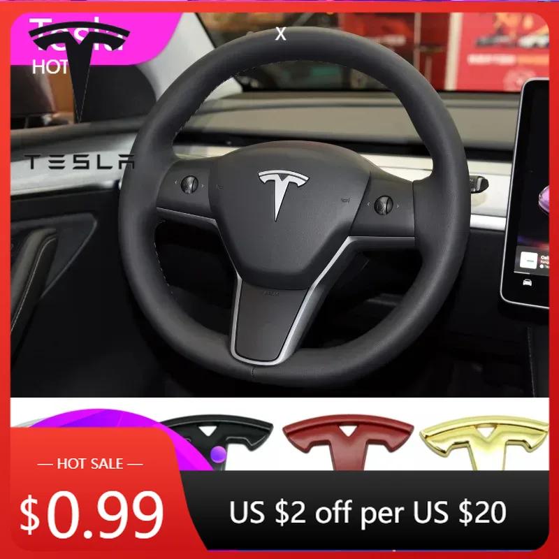 Car Sticker 2025 New Tesla 5.5x5.5cm Metal Car Steering Wheel Cover Sticker for Tesla Model 3 S X Y Auto Interior Refitting Embl