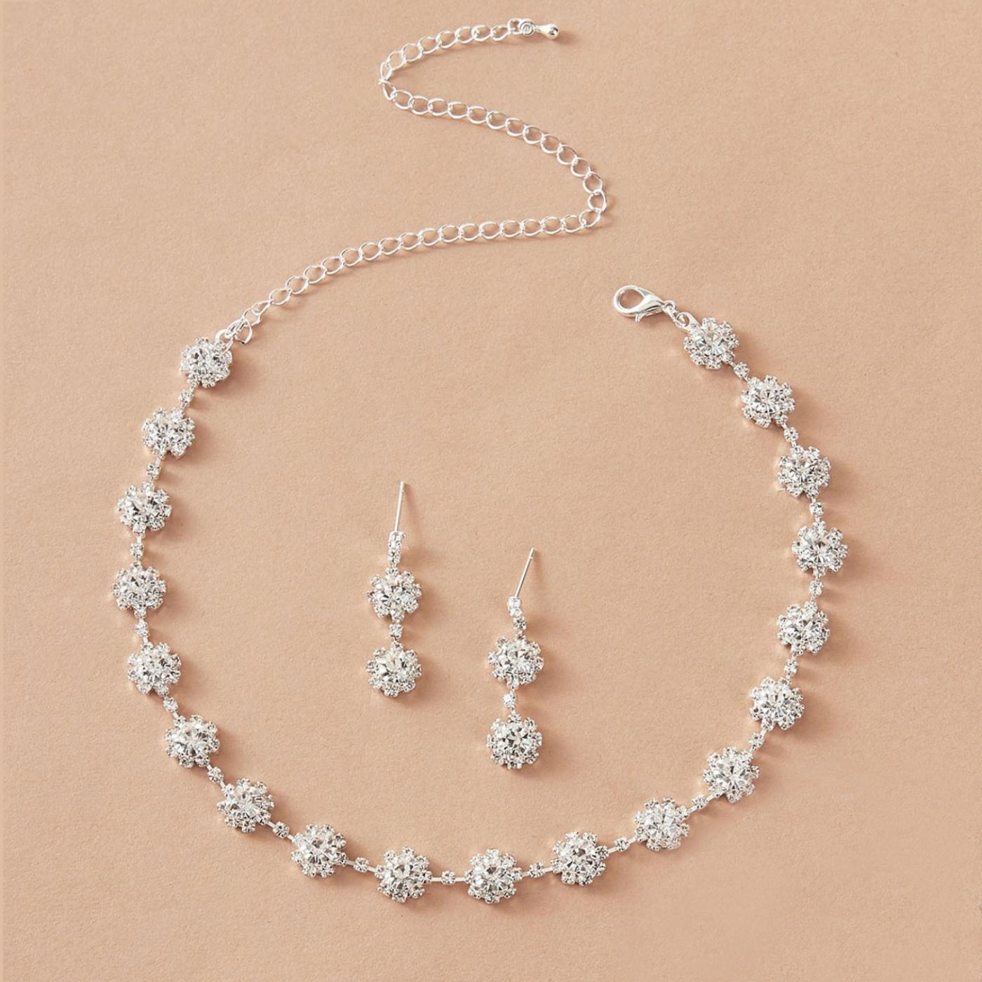 

Набор из 4 предметов: женские серьги-подвески с цепочкой-когтем, ожерелье, браслет с подсолнухом, цирконовый набор, аксессуары для свадебного банкета, вечеринки