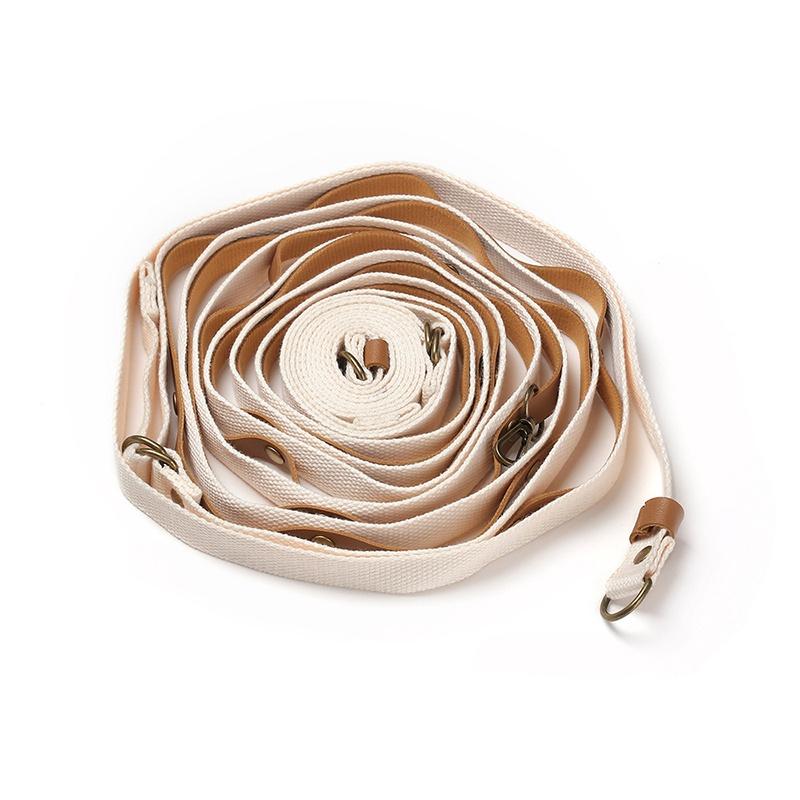 

16,4 фута для хранения садовых принадлежностей из искусственной кожи, холщовый ремень, веревка для белья для палатки, кемпера, подвесная на открытом воздухе бежевый