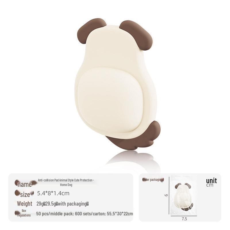 Söt husdjursdörr & Väggkollisionsskydd – Mjuk Gummistoppare för Handtag & Apparater