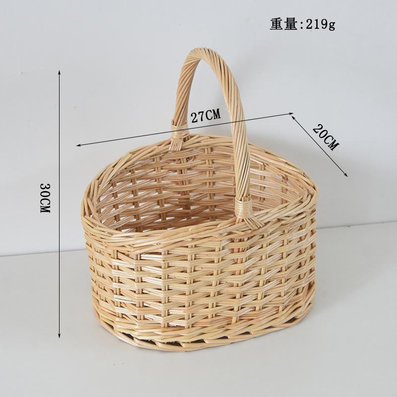 Rattan storage basket Willow weaving portable flower basket Woven vegetable picking fruit basket Bread steamed bread storage basket