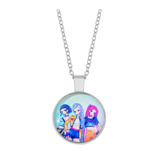 Korea Pop Necklace Heart Pendant Necklace Anime Movie Hunters Necklace Jewelry Gift for Teens Boys Girls Fans
