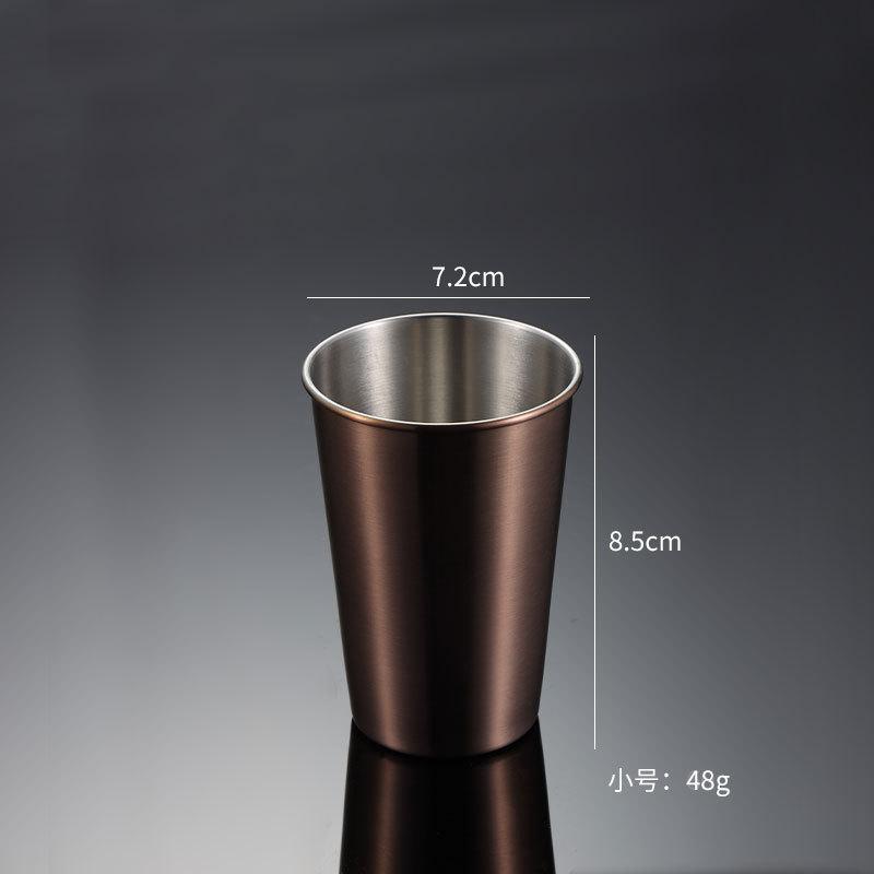 304 Stainless Steel Pint Cup Cold Drink Cup Titanium-plated Gold PVD Beer Mug Ins Industrial Wind Lid