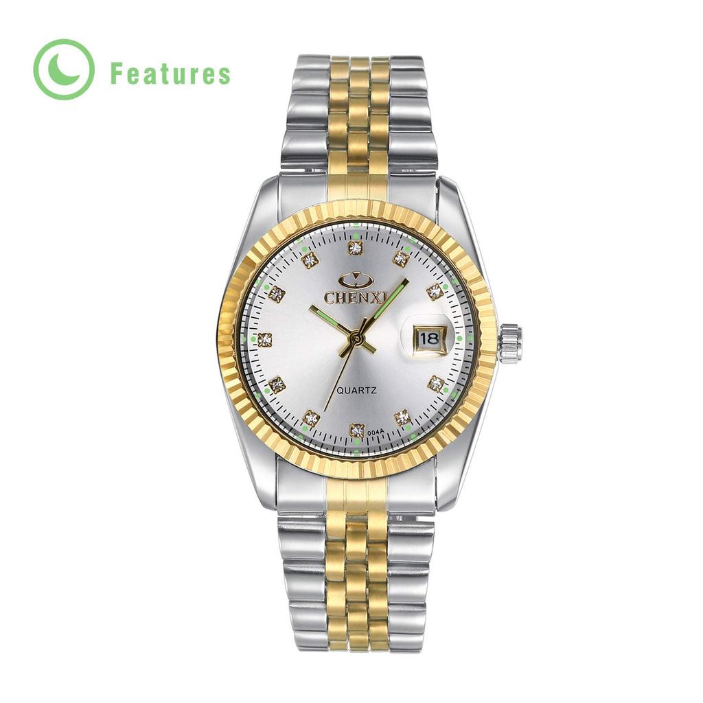 JEWELRYWE Klokker Par Par Populær Rustfritt Stål Analog Vanntett Japansk Quartz Armbåndsur Mote Tilbehør Jubileum Juleaften