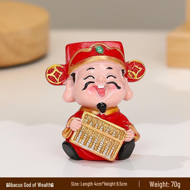 Chinese God of Wealth Figurine for Desktop Decoration - Cute Cultural Gift for Office or Shrine