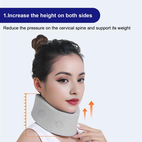 Neck Brace for Pain Relief Breathable Cervical Collar Posture Correction Anti-Snoring Neck Support for Office Workers Comfortable Sleep