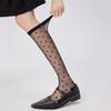 Crystal Silk Socks Women Stockings Summer Ultra-thin Transparent Knee Socks Polka Dot JK Girls Black White Long Socks Stockings