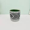 Plastic Round Durable Plant Container With Geometric Texture For Use Indoor