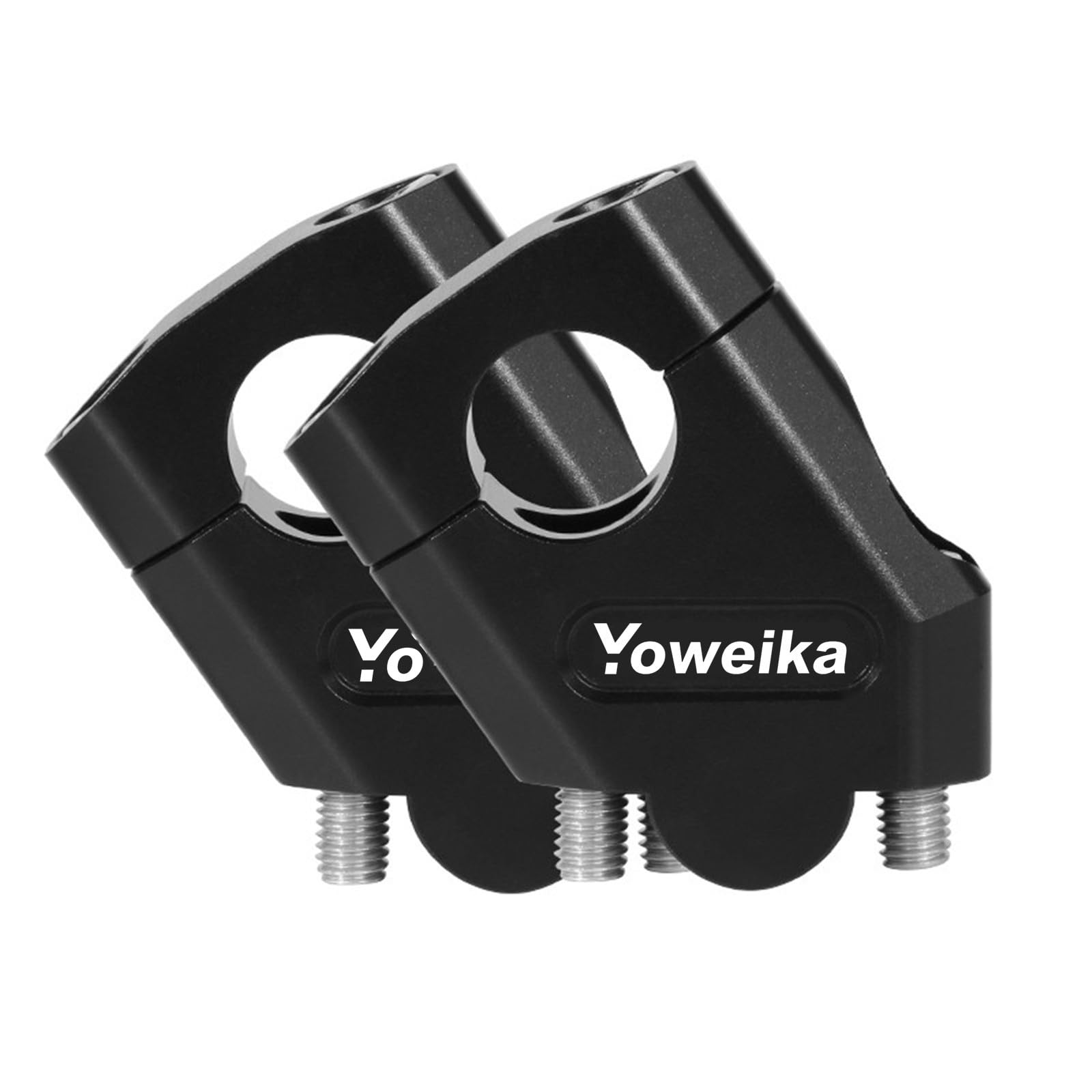 Yoweika Motorcycle Handlebar Risers, Motorcycle Handlebar Posts, CNC Aluminum, 22mm/28mm Universal (22mm, Black)