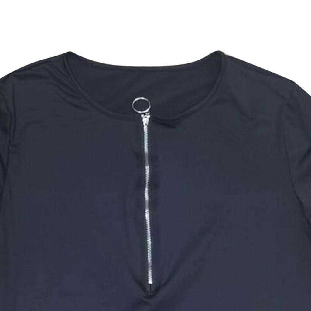 Women Summer Casual Sexy V-neck Printed Zipper LongSleeves Tops