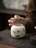 Creative Ceramic Flower Tea Jar Portable Small Sealed Candy Jar Home Multifunctional Jewelry Food Organizer Kitchen Container