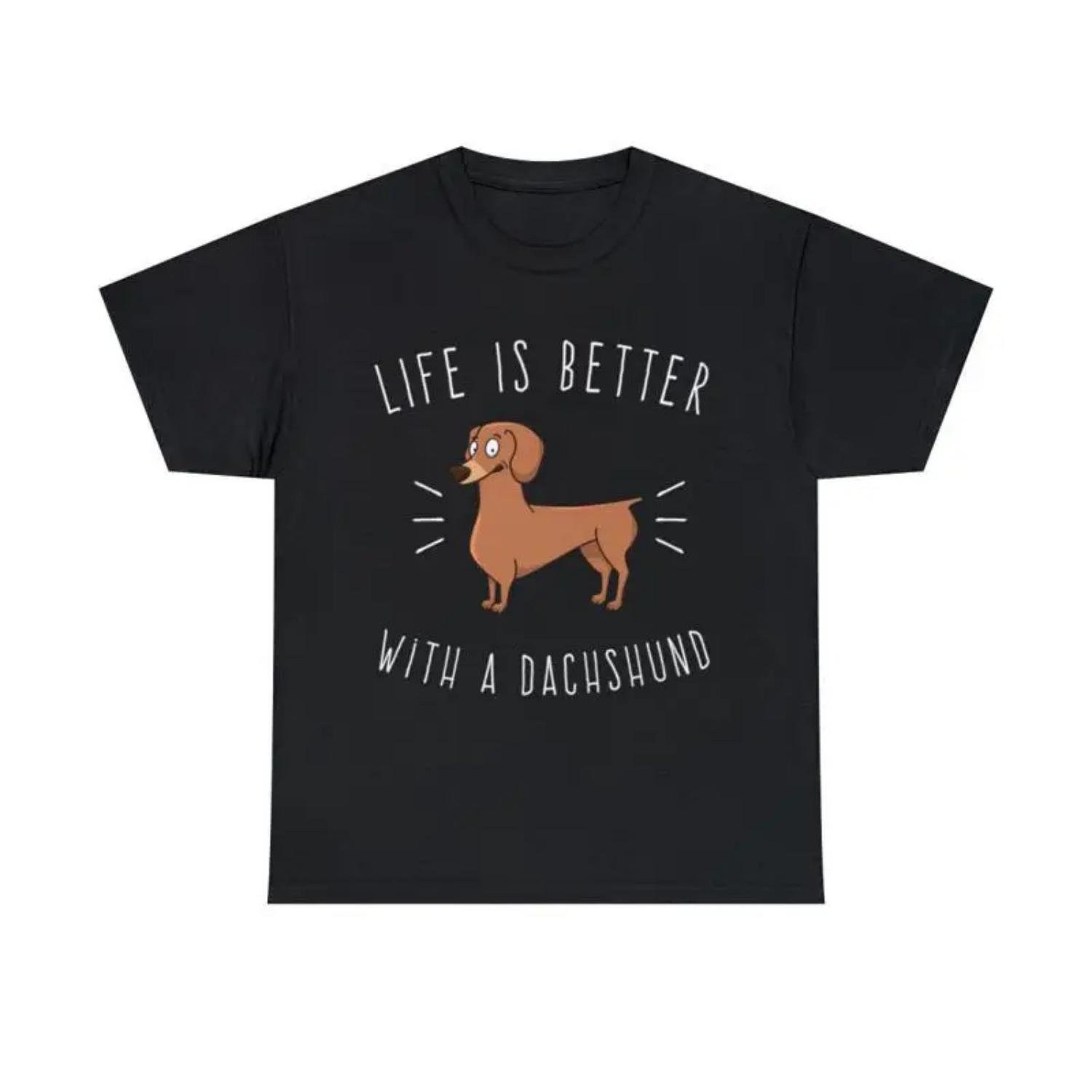 Life Is Better With A Dachshund T Shirt S 5Xl S чёрный