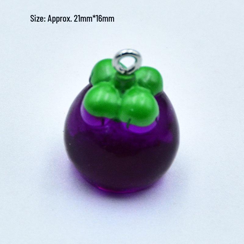 3D Transparent Fruit Resin Earrings & Keychain Pendants: Strawberry, Avocado, Grape