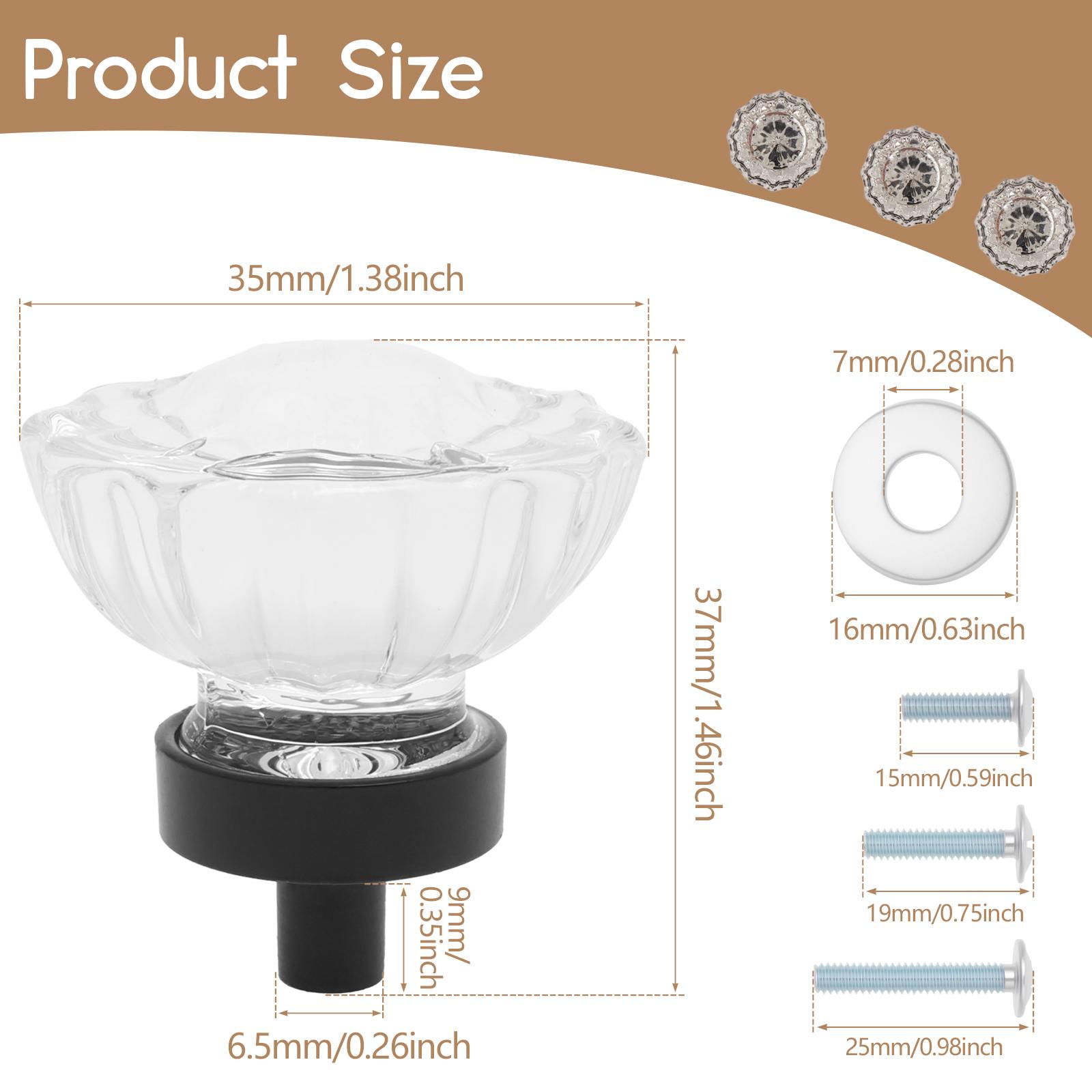 

8Pcs 35mm Diamond Shape Design Crystal Glass Knobs Bedroom Cupboard Drawer Pull Kitchen Cabinet Door Wardrobe Handles Hardware