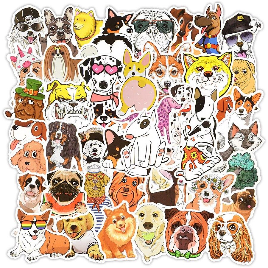 50 PCS Cute Dog Sticker Corgi Dachshund Animal Stickers To DIY Water Bottle Laptop Phone Suitcase Car Decals Toys for Kids Gifts