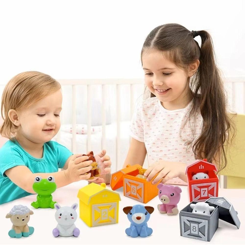 Early Education Animal Finger Puppets Color Sorting Toddler Learning Toys  Peekaboo Game