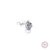 Genuine 925 Sterling Silver Earring My Sea Turtle Single Stud Earrings for Women Crystal Ear Rings Fashion Jewelry Pendientes