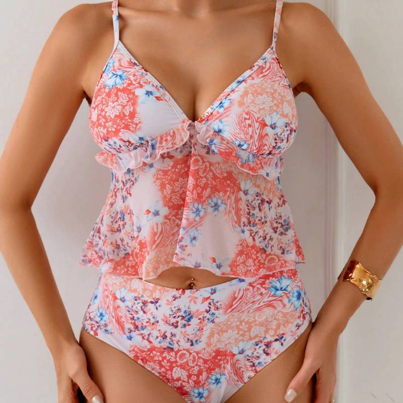 Fashionable Ladies Bikini Swimsuit With Polyester Fabric For Beach Water Sports