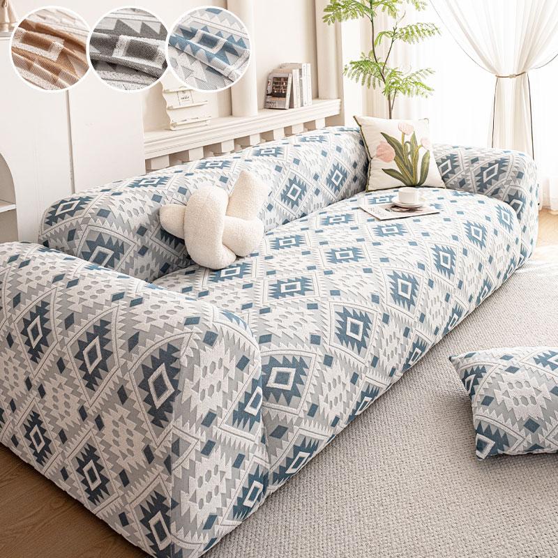 1PC-Bohemian style living room sofa cover autumn and winter anti cat scratch straight row all inclusive sofa cover