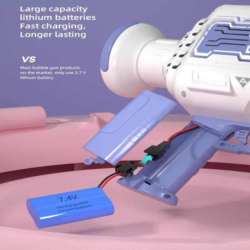 N-Delikli Roket Elektrikli Işıklı Baloncuk Tabancası Çocuklar İçin Otomatik Baloncuk Makinesi Üfleyici Sabun Köpükleri Çocuklar Açık Hava Oyuncak Parti İçin