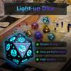 7Pcs Rechargable Glowing LED Dices Role Playings Game Polyhedral Dices LED Electronic Dices for Tabletop Game Player