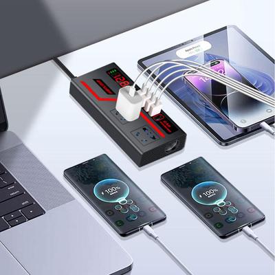 1 Piece Auto Accessories Usb Chargers Voltage Display Car Inverter Car Socket Usb Fast Charging 200W Qc 3.0 Power Adapter