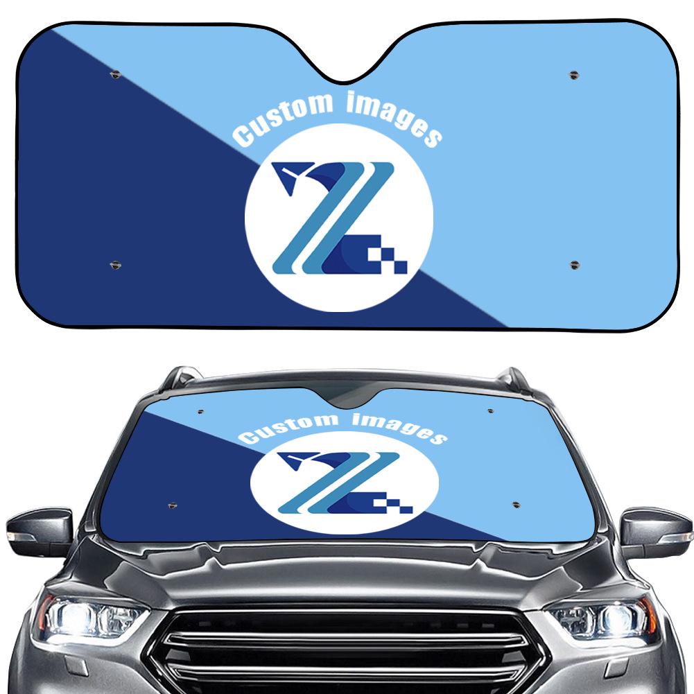 Custom Printed Car Sunshade for Sedans - Thin Front Windshield Cover