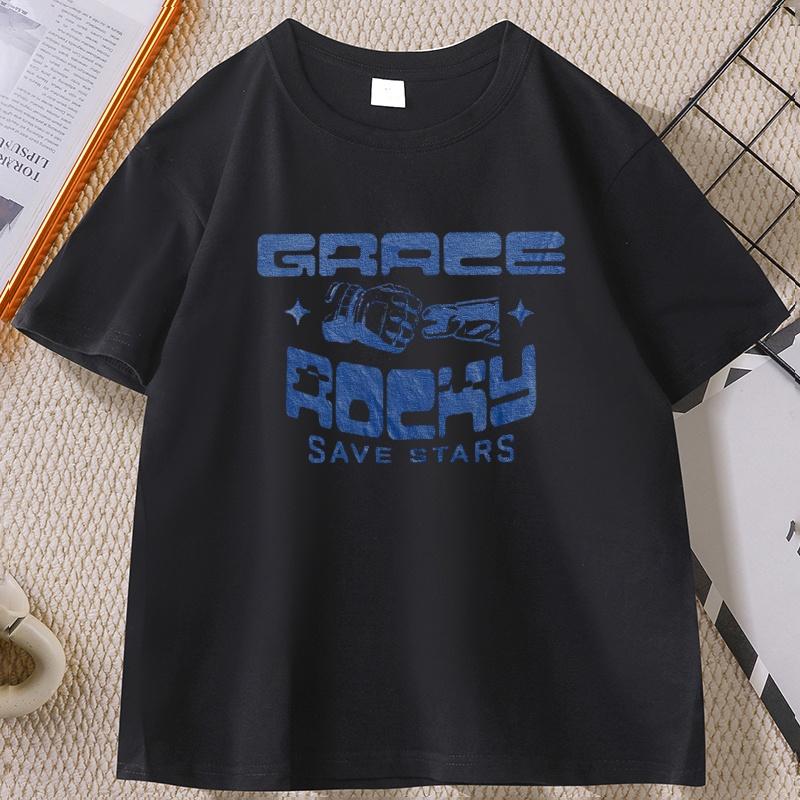 2026 Grace Rocky Save Stars T Shirt Men Women Project Hail Mary Tshirt Rocky Alien Friendship Sci-Fi Space Graphic Tee Book Lover Short Sleeve Top 4XL