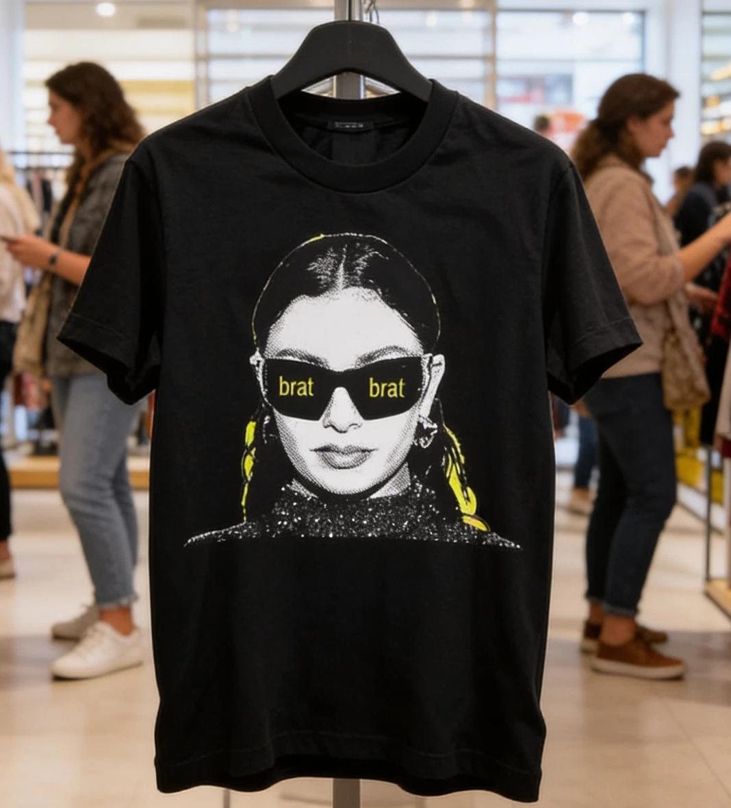VTG Charli XCX BRAT BRAT album pure cotton black Tshirt pure cotton allseason couple street style shirt t shirt for men S